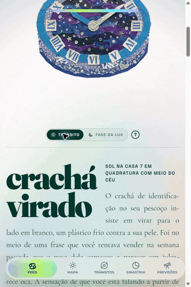 Leitura da fase da lua no app AstroCalli