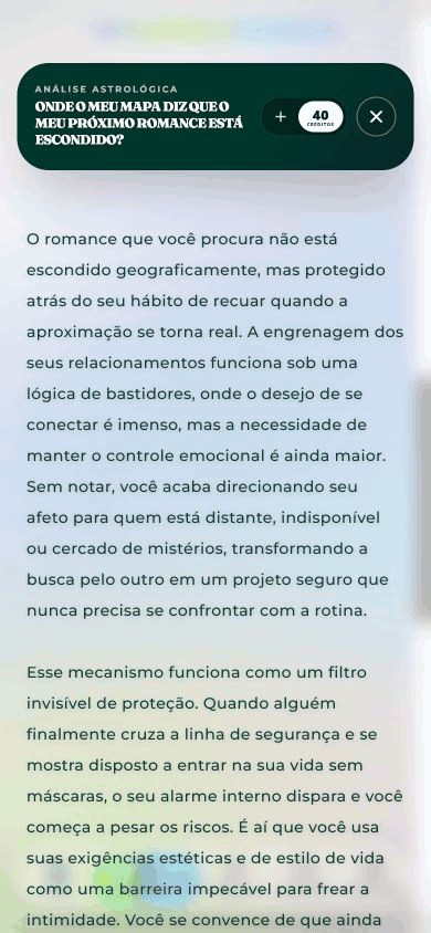 Resposta astrologica personalizada no app AstroCalli